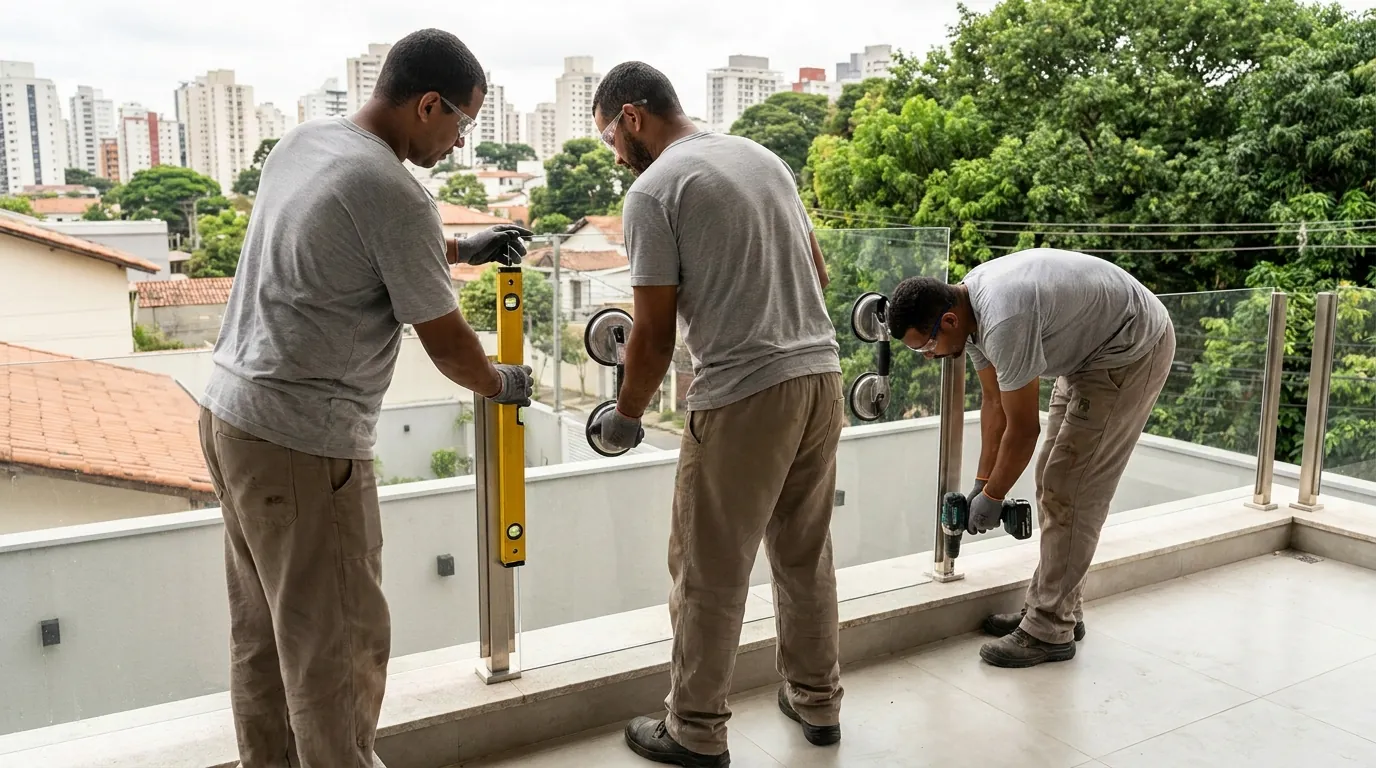 Guarda-Corpo de Vidro para Sacada em Campinas‑SP
